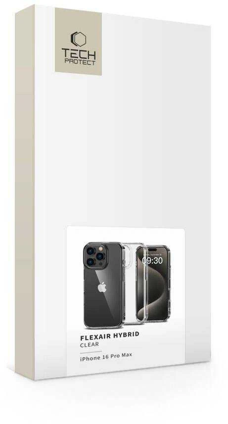 Apple iPhone 16 Pro Max Tech-Protect Flexair Hybrid Clear dėklas telefonui skaidrus