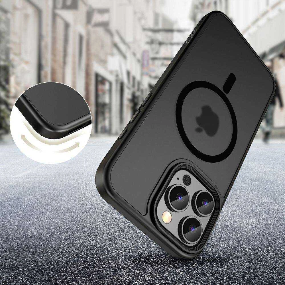 Apple iPhone 16 Pro Max Tech-Protect Magmat MagSafe Matte dėklas telefonui juodos spalvos