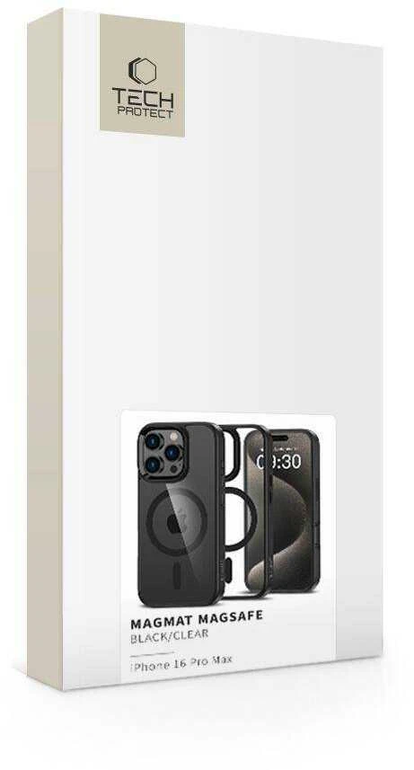 Apple iPhone 16 Pro Max Tech-Protect Magmat MagSafe Clear dėklas telefonui juodos spalvos