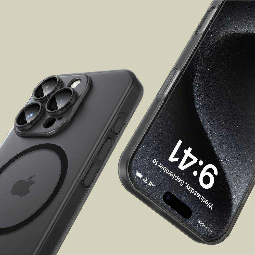 Apple iPhone 16 Pro Max Tech-Protect Magslim MagSafe Matte dėklas telefonui juodos spalvos