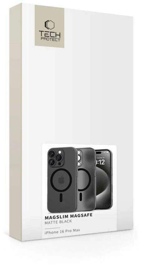 Apple iPhone 16 Pro Max Tech-Protect Magslim MagSafe Matte dėklas telefonui juodos spalvos