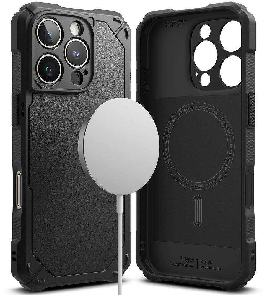 Apple iPhone 16 Pro Ringke Rugged Gear Magnetic MagSafe dėklas telefonui juodos spalvos