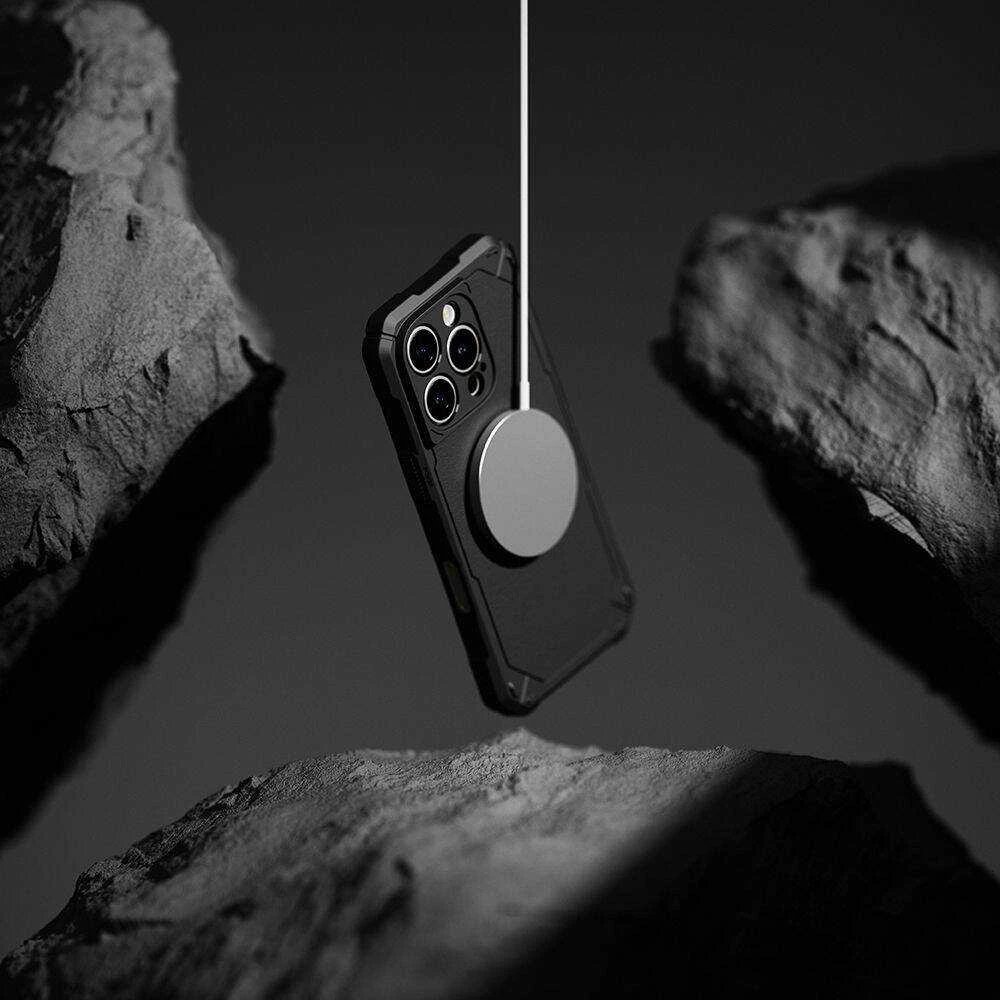 Apple iPhone 16 Pro Ringke Rugged Gear Magnetic MagSafe dėklas telefonui juodos spalvos