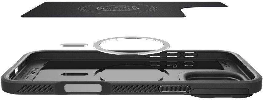 Apple iPhone 16 Pro Spigen Optik Armor Mag MagSafe dėklas telefonui juodos spalvos