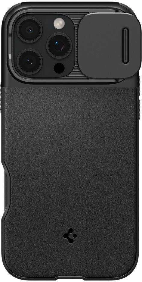 Apple iPhone 16 Pro Spigen Optik Armor Mag MagSafe dėklas telefonui juodos spalvos