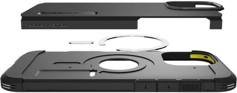 Apple iPhone 16 Pro Spigen Tough Armor „T” Mag MagSafe dėklas telefonui juodos spalvos