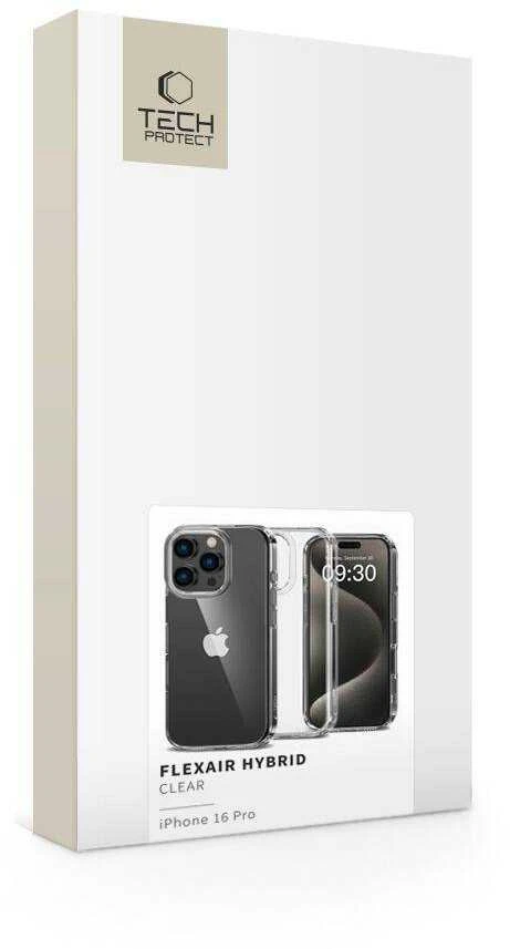 Apple iPhone 16 Pro Tech-Protect Flexair Hybrid Clear dėklas telefonui skaidrus