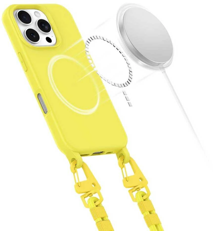 Apple iPhone 16 Pro Tech-Protect Magnecklace MagSafe Canary dėklas telefonui geltonos spalvos