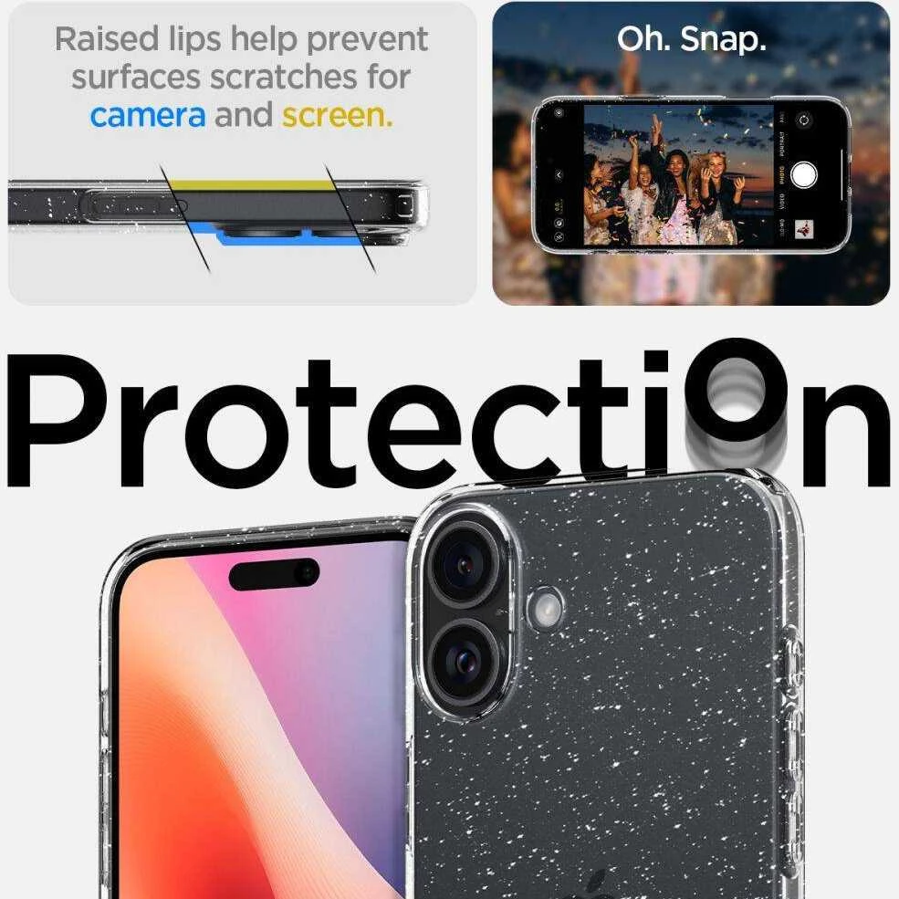 Apple iPhone 16 Spigen Liquid Crystal Glitter Crystal dėklas telefonui skaidrus