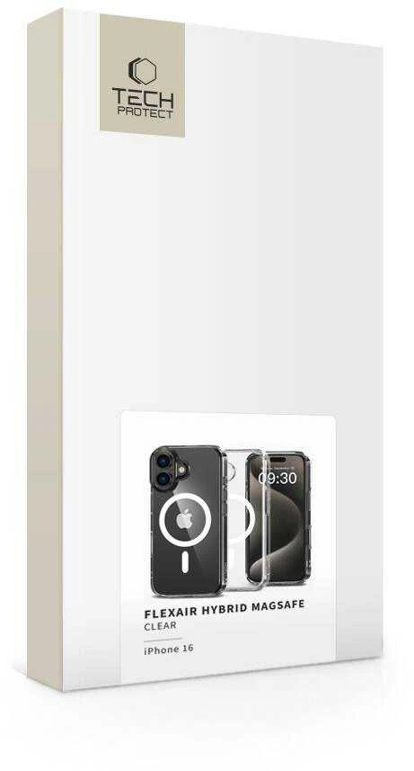iPhone 16 Tech-Protect FlexAir Hybrid MagSafe skaidrus dėklas telefonui