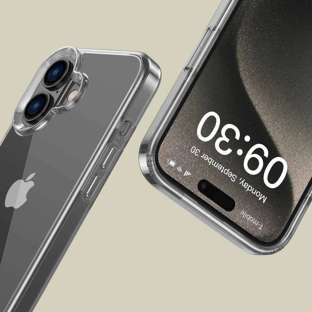 Apple iPhone 16 Tech-Protect Flexair Hybrid Clear dėklas telefonui skaidrus