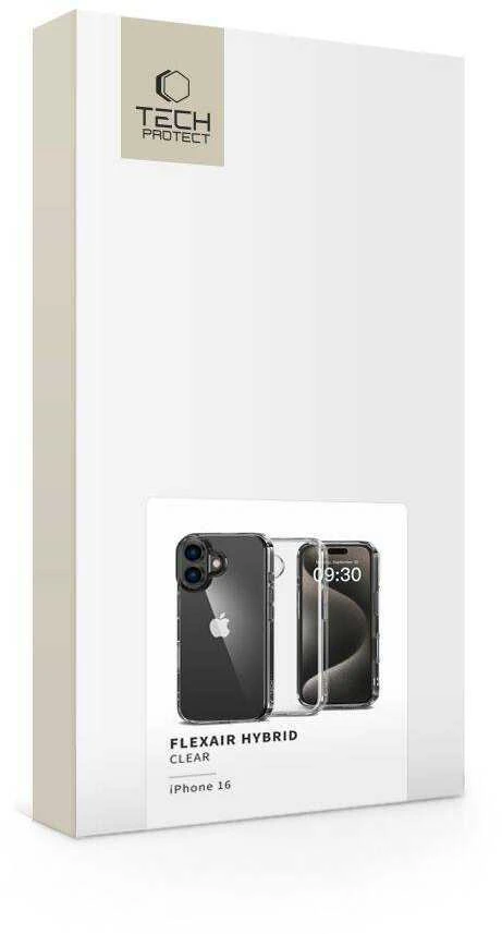 Apple iPhone 16 Tech-Protect Flexair Hybrid Clear dėklas telefonui skaidrus