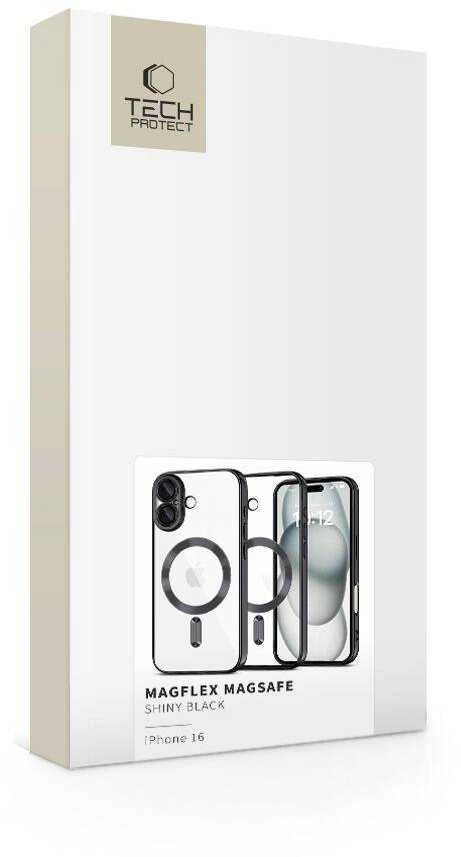 Apple iPhone 16 Tech-Protect MagFlex MagSafe Shiny dėklas telefonui juodos spalvos