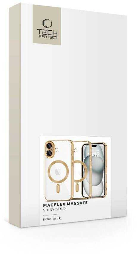 Apple iPhone 16 Tech-Protect MagFlex MagSafe Shiny dėklas telefonui aukso spalvos