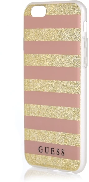 Guess iPhone 6 / 6S GUHCP6STGPI rožinis kietas dėklas Ethnic Chic Stripes 3D