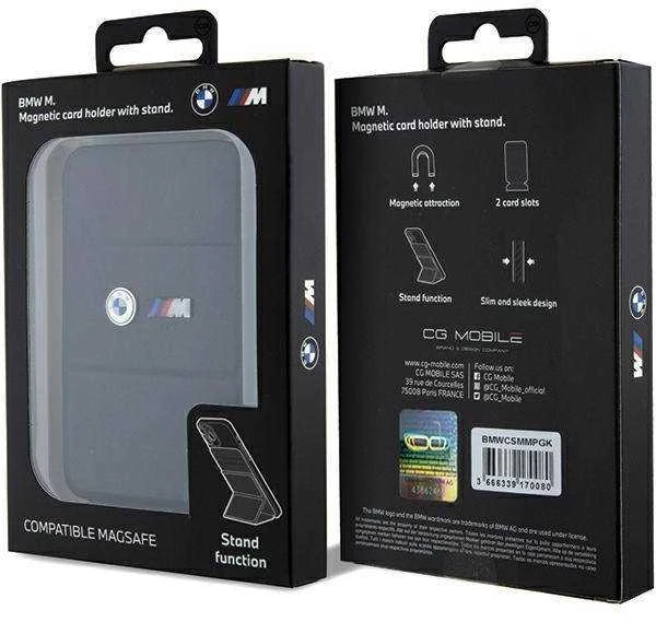 Dėklas Piniginė BMW kortelių lizdui BMWCSMMPGK juodos spalvos MagSafe M Edition kolekcija