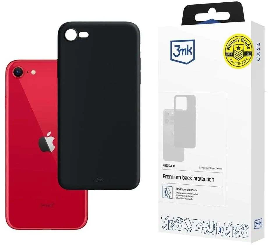3MK Matt Dėklas Apple iPhone SE 2020/2020 juodos spalvos