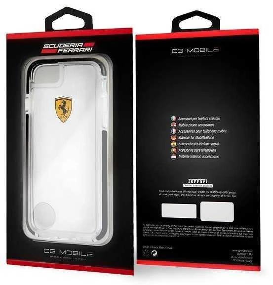 FERRARI kietas dėklas FEGLHCP7BK IPHONE 7 / 8 TRANSPARENT