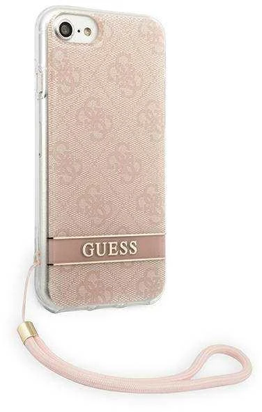 Dėklas Guess GUOHCI8H4STP Apple iPhone SE 2022 / SE2020 / 7/ 8 rožinės spalvos hardcase 4G Print Strap