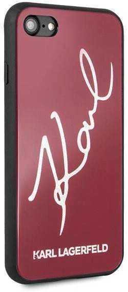 Karl Lagerfeld KLHCI8DLKSRE Apple iPhone 7/8SE 2020 / SE 2022 red kietas dėklas Signature Glitter