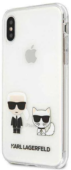 Karl Lagerfeld KLHCI65CKTR Apple iPhone Xs Maxkietas dėklas skaidrus Karl & Choupette