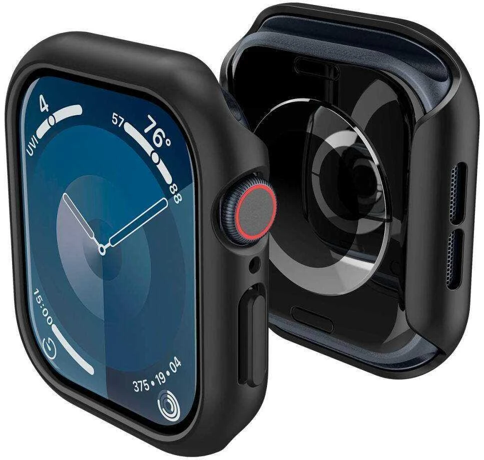Dėklas Apple Watch 10 (46mm) Spigen Thin Fit juodos spalvos