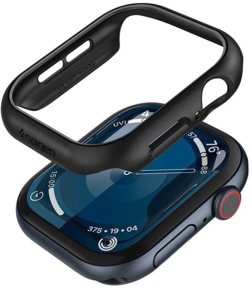 Dėklas Apple Watch 10 (46mm) Spigen Thin Fit juodos spalvos