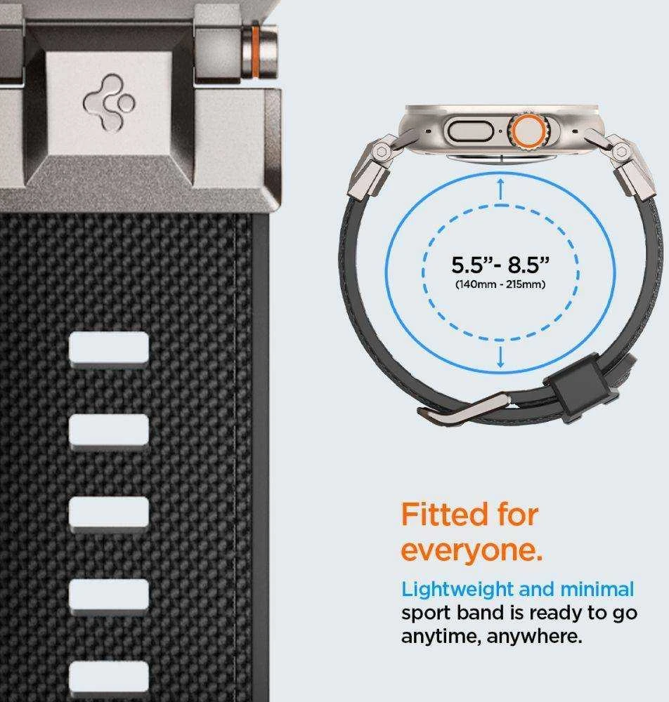 Dėklas Spigen Durapro Armor apyrankė skirta Apple Watch 4/5/6/7/8/9/SE/ Ultra (42/44/45/49 mm) – juodos spalvos