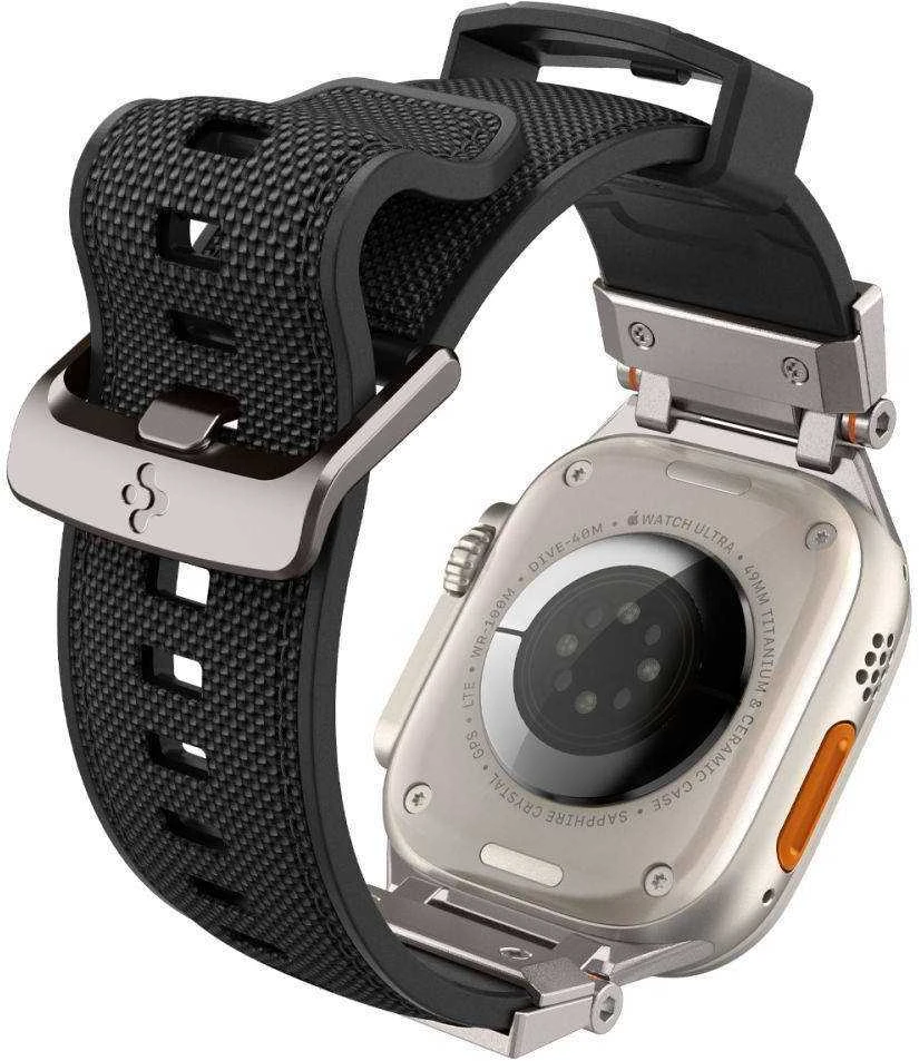Dėklas Spigen Durapro Armor apyrankė skirta Apple Watch 4/5/6/7/8/9/SE/ Ultra (42/44/45/49 mm) – juodos spalvos