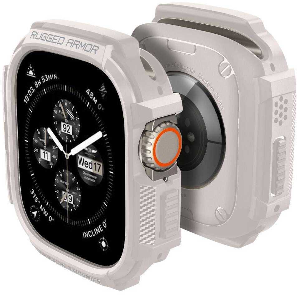 Apple Watch Ultra 1 / 2 (49mm) Spigen Rugged Armor beige dėklas laikrodžiui