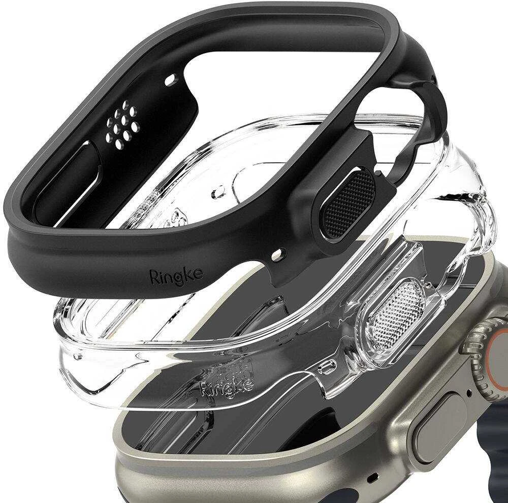 Ringke Išmaniojo laikrodžio Apple ekrano rėmelis, Skaidrus ir Juodos spalvos, 49mm, 2vnt.