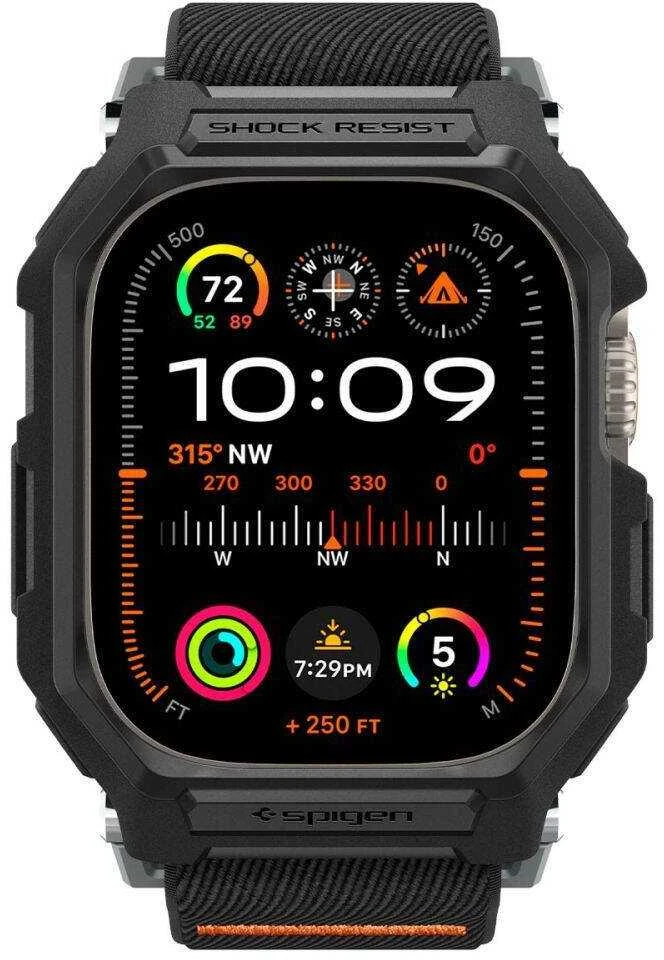Apple Watch Ultra (49mm) Spigen Lite Fit ”Pro” dėklas laikrodžiui matinės juodos spalvos