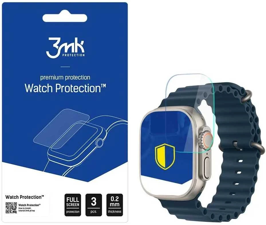 LCD apsauginis stikliukas 3mk Flexible Glass Apple Watch Ultra 49mm 3vnt