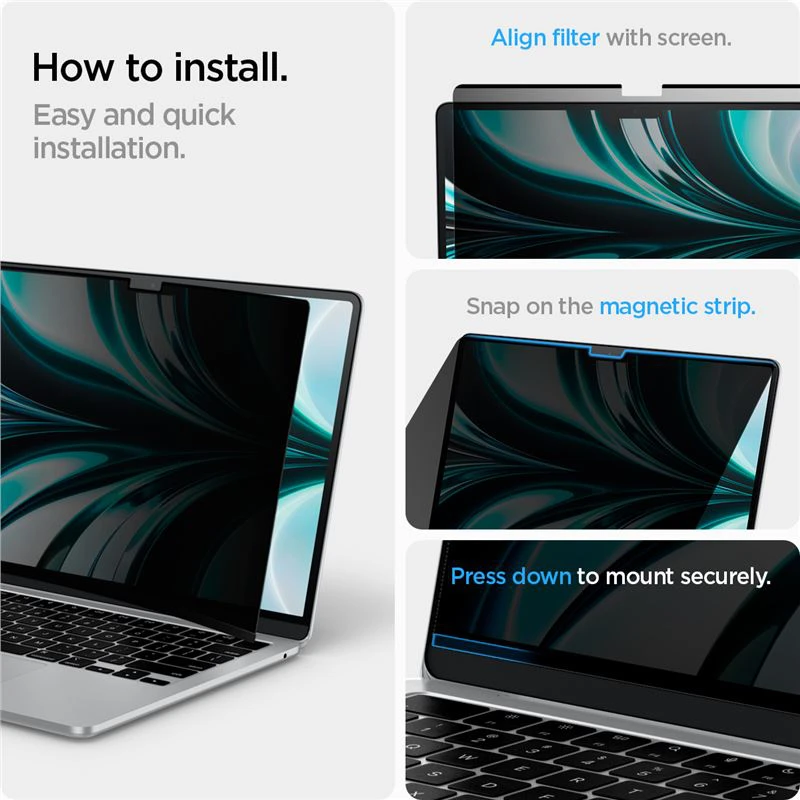 Spigen SafeView (1 vnt.) - MacBook Air 13" M4/M3/M2