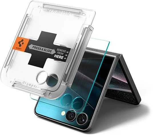 Apsauginis grūdintas stiklas Samsung Galaxy Z Flip 7 telefonui „Spigen Glas.TR EZ Fit HD 2 vnt.”