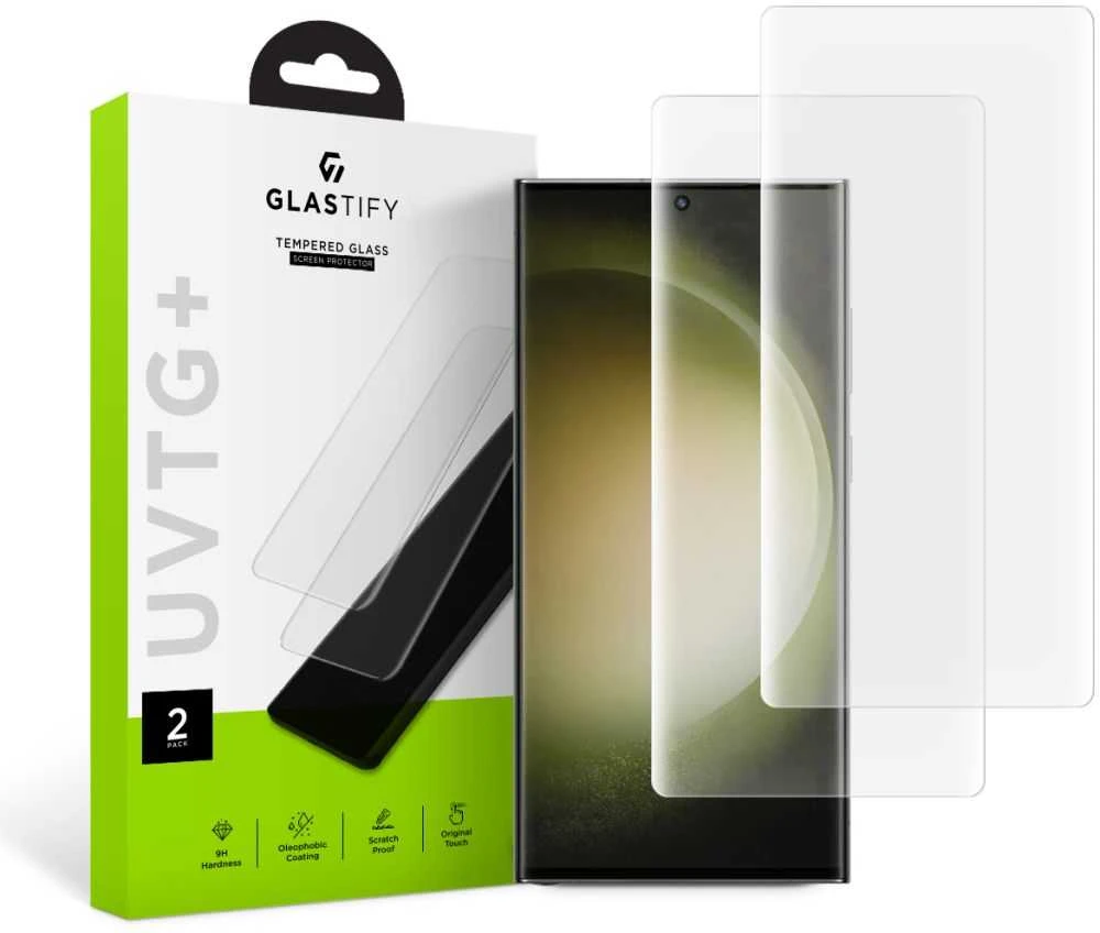 Grūdintas stiklas GLASTIFY UVTG+ 2-PACK GALAXY S23 ULTRA CLEAR