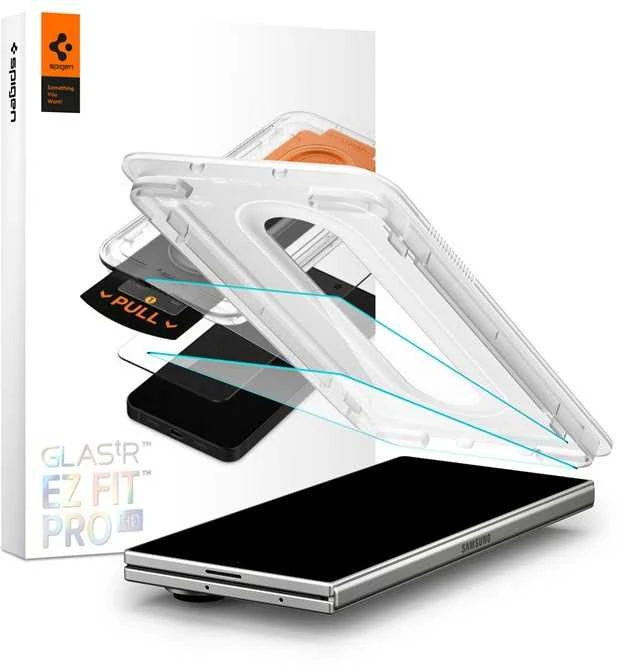 Apsauginis grūdintas stiklas Samsung Galaxy Z Fold 7 telefonui „Spigen Glas.TR EZ Fit Pro HD 2 vnt.”