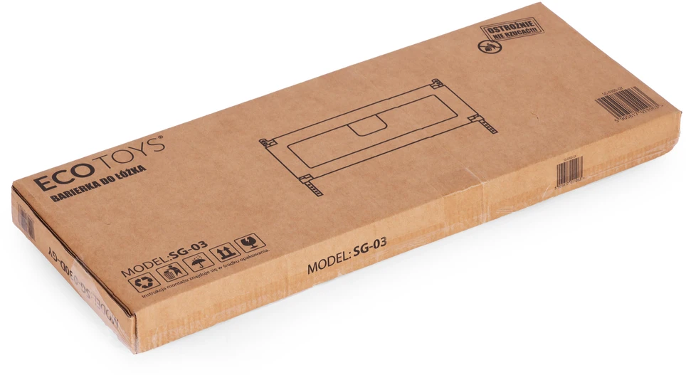 ECOTOYS 200 cm lovos apsauginis turėklas, vaiko apsauga