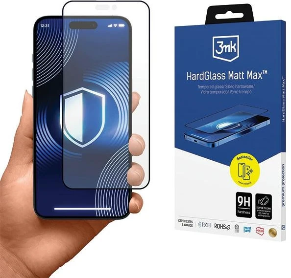 3MK HardGlass Matt Max iPhone 16 Pro, 6,3″