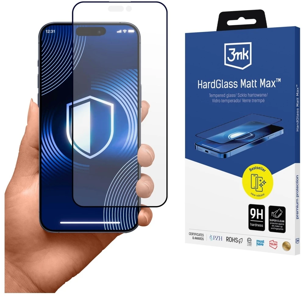 Apsauginis stiklas 3MK HardGlass Matt Max for Apple Apple iPhone 17 Pro