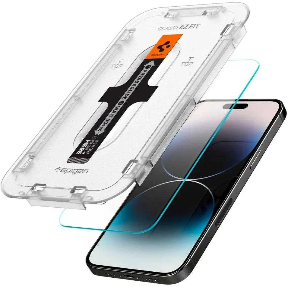 Apsauginis stiklas Apple iPhone 14 Pro Max with Spigen Glas.tR EZ FIT applicator (2 pcs.)