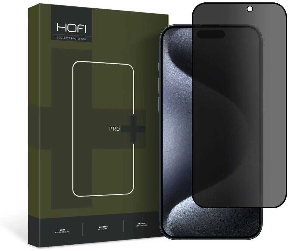 HOFI ANTI SPY GLASS PRO+ PRIVATIZAVIMAS GLASS APPLE IPHONE 15 PRO MAX PRIVATUMAS