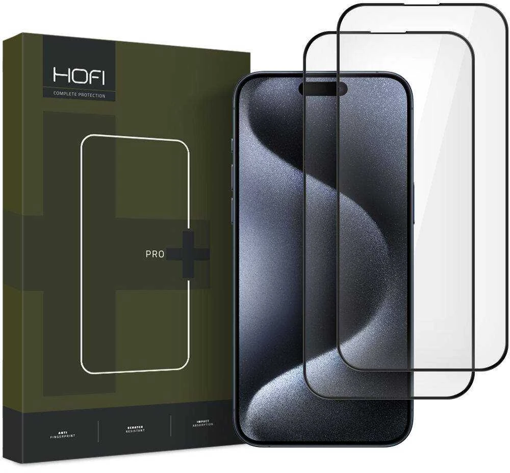 Apsauginis stiklas Apple iPhone 16 HOFI Glass Pro+ 2-pack juodas