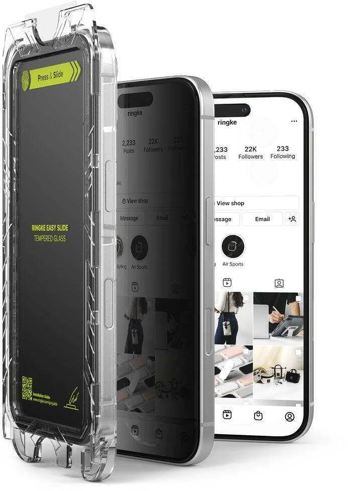 Apsauginis stiklas Apple iPhone 16 Pro Ringke Easy Slide Privacy 2 vnt.