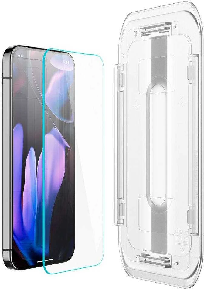Apsauginis stiklas Google Pixel 9 / 9 Pro Spigen Glas.tr „EZ Fit” 2 vnt. Clear