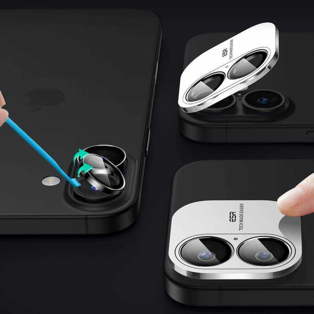 Apsauginis stiklas kamerai Apple iPhone 16 / Apple iPhone 16 Plus ESR Armorite kameros apsauga juodas