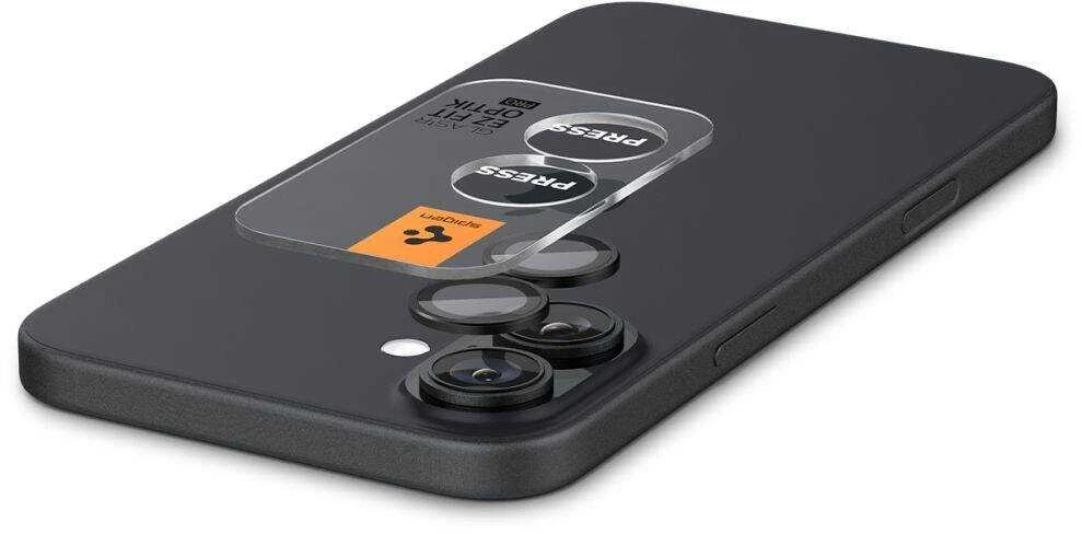 Apsauginis stiklas kamerai Apple iPhone 16 / Apple iPhone 16 Plus / 17 Spigen Optik Glas.tr kameros apsauga 2 vnt. juodas