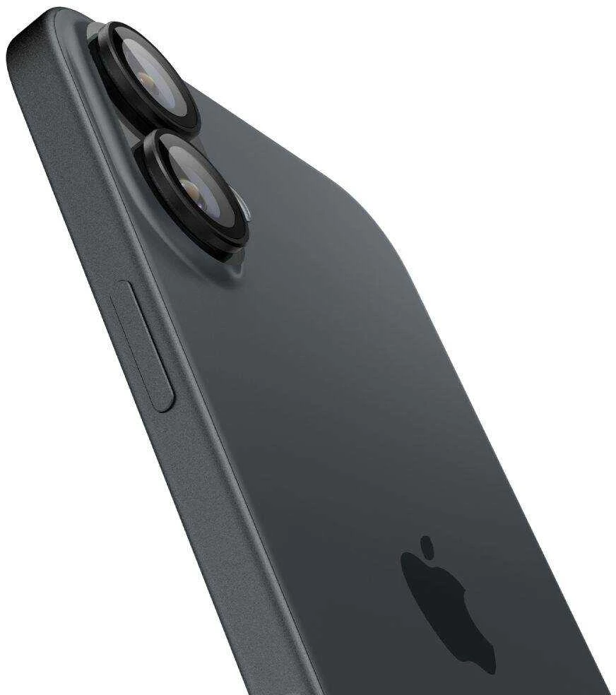 Apsauginis stiklas kamerai Apple iPhone 16 / Apple iPhone 16 Plus / 17 Spigen Optik Glas.tr kameros apsauga 2 vnt. juodas
