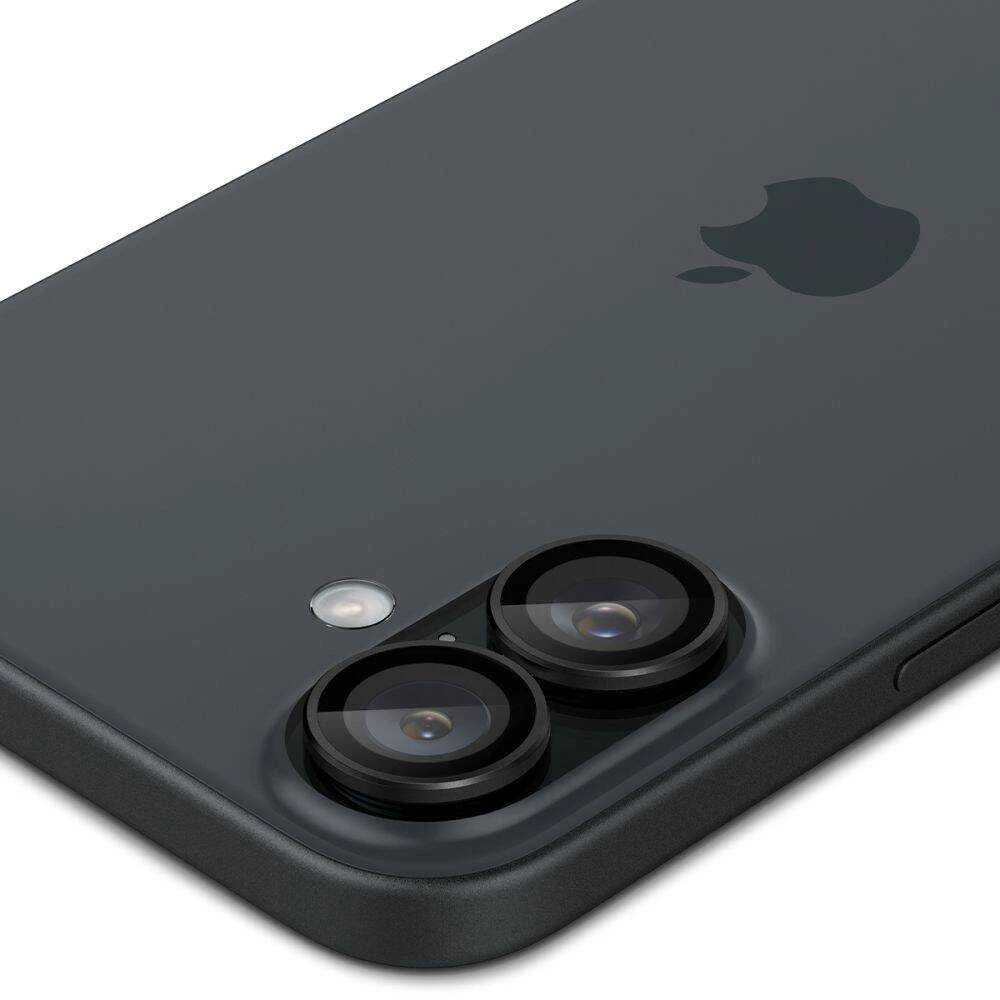 Apsauginis stiklas kamerai Apple iPhone 16 / Apple iPhone 16 Plus / 17 Spigen Optik Glas.tr kameros apsauga 2 vnt. juodas
