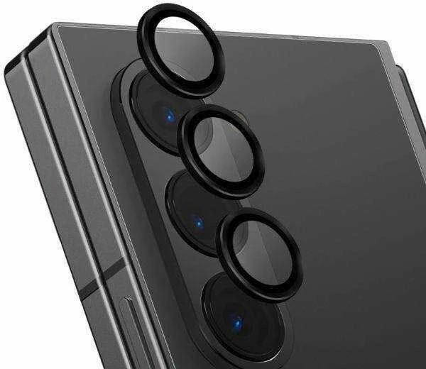 UNIQ Optix aliuminio fotoaparato objektyvo apsauga Samsung Z Fold6 F956 blizgantis juodos spalvos fotoaparato objektyvo apsauga su